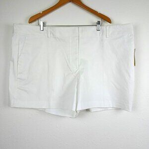 Michael Kors Chino Shorts Women's Plus Size 24W White Stretch